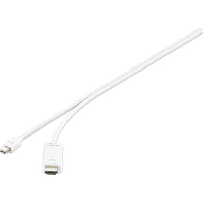 Renkforce Mini DisplayPort / HDMI Csatlakozókábel [1x Mini DisplayPort dugó - 1x HDMI dugó] 3.00 m Fehér (RF-3697526)