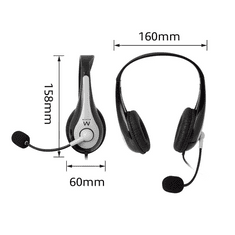 Ewent EW3565 fejhallgató és headset Vezetékes Fejpánt Hívás/zene USB A típus Fekete, Fehér (EW3565)