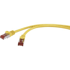 Renkforce RJ45 Hálózat Hosszabbítókábel CAT 6 S/FTP 20.00 m Sárga Védővel, Aranyozatt érintkező (RF-3829078)