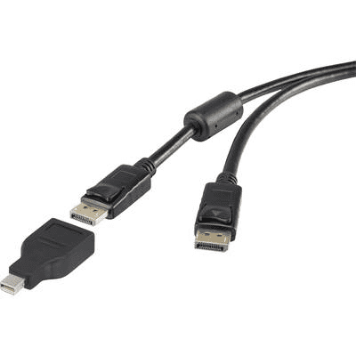 Renkforce Kijelző csatlakozó Csatlakozókábel [1x DisplayPort dugó - 1x Mini DisplayPort dugó] 1.80 m Fekete (2050005525709)