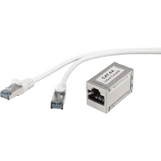 Renkforce RJ45 Hálózat Hosszabbítókábel CAT 6A S/FTP 15.00 m Szürke Védővel, Lángálló (RF-3829260)