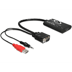 DELOCK Delock 62407 HDMI(F)->VGA(M) + Audio Jack 3,5mm + Power USB adapter
