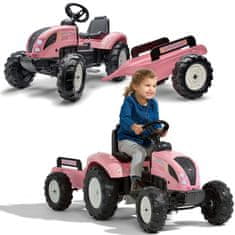 Falk Traktor Pink Country Star pedál utánfutóval 3 éves kortól