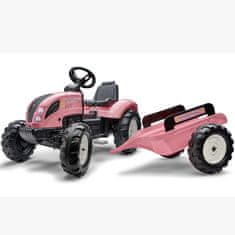 Falk Traktor Pink Country Star pedál utánfutóval 3 éves kortól