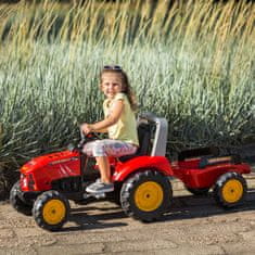 Falk Red Supercharger pedálos traktor pótkocsival Nyitható 3 éves kortól