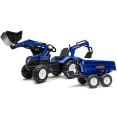 Falk FALK New Holland pedálos traktor kék pótkocsival 3 éves korától