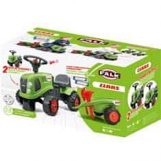 Falk Tractor Baby Claas Zöld traktortraktor pótkocsival + tartozékok 1 éves kortól