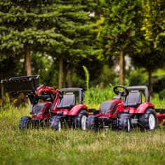 Falk Valtra Maroon pedálos traktor pótkocsival és vödörrel 3 éves kortól