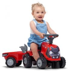 Falk Traktor Baby Case IH Ride-On piros traktortraktor pótkocsival + tartozékok 12 hónapos kortól