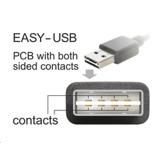 DELOCK EASY-USB 2.0-s A típusú csatlakozó, ívelt felfelé / lefelé > USB 2.0-s Micro-B-típusú kábel (83536) (delock-83536)