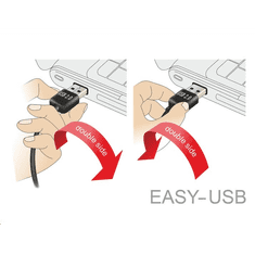 DELOCK EASY-USB 2.0-s A típusú csatlakozó, ívelt felfelé / lefelé > USB 2.0-s Micro-B-típusú kábel (83536) (delock-83536)