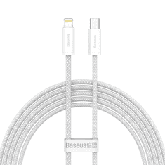 BASEUS USB Type-C töltő- és adatkábel, Lightning, 200 cm, 20W, gyorstöltés, PD, cipőfűző minta, Dynamic, CALD000102, fehér (G121946)