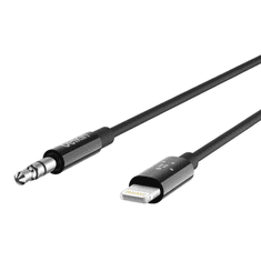 Belkin 3.5mm audio kábel Lightning csatlakozóval 0,9m fekete (AV10172bt03-BLK) (AV10172bt03-BLK)