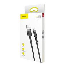 BASEUS Cafule USB-Lightning töltőkábel, 2.4A, 0.5m, szürke-fekete (CALKLF-AG1) (CALKLF-AG1)