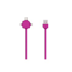 Allocacoc 3az1-ben USB kábel pink (9003PK/USBC15) (9003PK/USBC15)