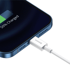 BASEUS Superior USB töltőkábel, 2,4 A, 0,25 m, fehér (CALYS-02) (CALYS-02)