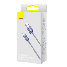 BASEUS Crystal Shine USBA -> USB-C kábel 1.2m lila (CAJY000405) (CAJY000405)