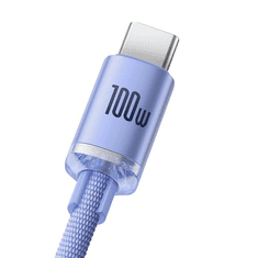 BASEUS Crystal Shine USBA -> USB-C kábel 1.2m lila (CAJY000405) (CAJY000405)