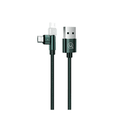 USAMS U60 adatkábel és töltő (USB - microUSB, forgatható fej, 100cm, LED jelző) SÖTÉTZÖLD (SJ478_MICROUSB_DG) (SJ478_MICROUSB_DG)