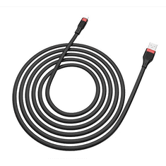 Hoco U72 adatkábel és töltő (USB - lightning 8pin, 120cm, szilikon) FEKETE (U72_LIGHTNING_B) (U72_LIGHTNING_B)