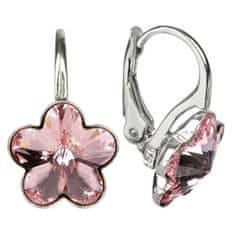 Levien Lányos ezüst fülbevaló Flower Crystal Light Rose