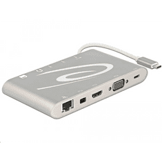 DELOCK USB Type-C 3.1 Docking Station 4K 30Hz ezüstszürke (87298) (87298)