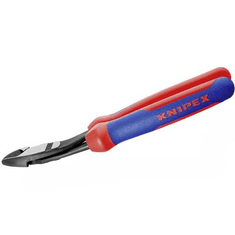 Knipex Erőkímélő oldalcsípőfogó, 12°-ban hajlított, közepes/kemény/zongora huzal max.: O 4,2/3/2,5 mm, 74 22 200 (74 22 200)