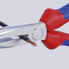 Knipex Fél-kerek csőrű fogó vágóéllel (gólyacsőr fogó), 200 mm, 197 g, 26 22 200 (26 22 200)
