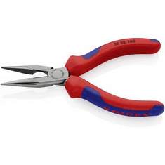 Knipex Fél-kerek csőrű fogó vágóéllel (Rádiófogó) 140 mm, hegyes, lapos pofa, 25 02 140 (25 02 140)