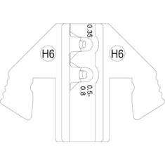 Toolcraft PLE-0H6 Krimpelő betétek Érvéghüvelyek Keresztmetszet: 0.35 ... 0.8 mm2 Alkalmas márka: PZ-500 (1601086)