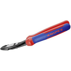 Knipex Erőkímélő oldalcsípőfogó, 12°-ban hajlított, közepes/kemény/zongora huzal max.: O 4,2/3/2,5 mm, 74 22 200 (74 22 200)