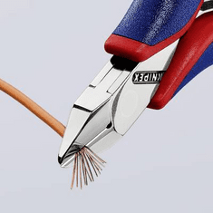 Knipex Elektronikai oldalcsípőfogó, lágy/közepes/kemény huzal max.: O 1,3/1/0,5 mm, 77 32 115 (77 32 115)