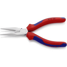 Knipex Fél-kerek csőrű fogó vágóéllel (Rádiófogó) 160 mm, hegyes, lapos pofa, 25 05 160 (25 05 160)