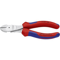 Knipex Erőkímélő oldalcsípőfogó, közepes/kemény/zongora huzal max.: O 3,4/2,5/2 mm, 74 05 160 (74 05 160)