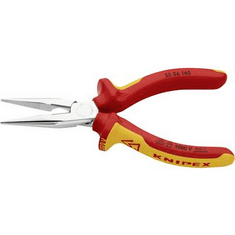 Knipex 25 06 160 VDE szigetelt fél kerek csőrű gólyacsőr fogó, vágóéllel 160 mm (25 06 160)