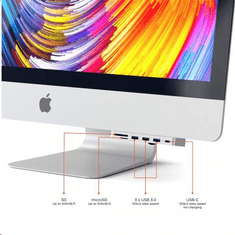 Satechi Aluminum TYPE-C CLAMP PRO HUB (3x USB 3.0,MicroSD) ezüst (ST-TCIMHS) (ST-TCIMHS)