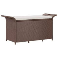 shumee barna polyrattan kerti pad párnával 116 x 46 x 57 cm