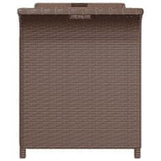 shumee barna polyrattan kerti pad párnával 116 x 46 x 57 cm