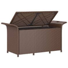 shumee barna polyrattan kerti pad párnával 116 x 46 x 57 cm