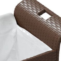 shumee barna polyrattan kerti pad párnával 116 x 46 x 57 cm