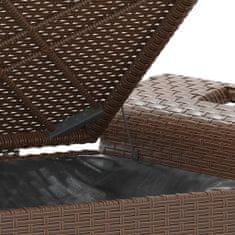 shumee barna polyrattan kerti pad párnával 116 x 46 x 57 cm