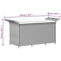 shumee barna polyrattan kerti pad párnával 116 x 46 x 57 cm