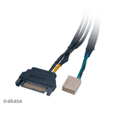 Akasa FLEXA FP3S SATA -> 3x 4pin PWM ventilátor kábel 30cm (AK-CBFA06-30) (AK-CBFA06-30)