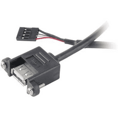 Akasa USB kábel átalakító külsőről belsőre, 4 pólusú, 60 cm, AK-CBUB06-60BK (AK-CBUB06-60BK)