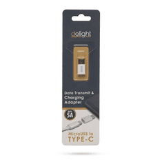 Delight Type-C - MicroUSB adapter fehér (55448C) (55448C)