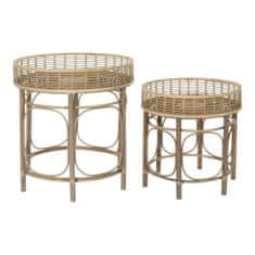 NEW DKD Home Decor Rattan oldalasztal (2 db)