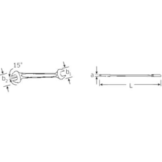 STAHLWILLE Kettős csavarkulcs 14 - 15 mm DIN 3110, DIN ISO 10102 10 14 X 15 40031415 (40031415)