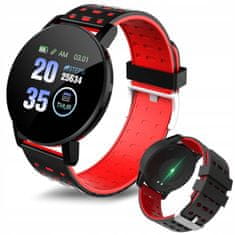 Verkgroup LCD Smart Watch szilikon karszalag Android és iOS 119 fekete és piros