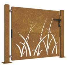 Greatstore fűmintás corten acél kerti kapu 105 x 80 cm