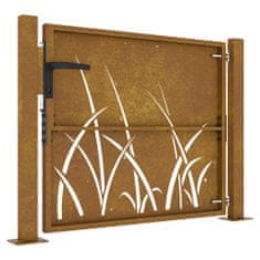 Greatstore fűmintás corten acél kerti kapu 105 x 80 cm